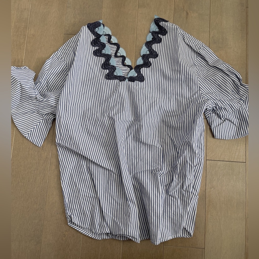 🩵 Sandro embroidered top (like brand new)